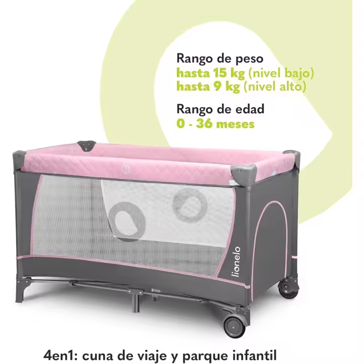 Camita de Viaje Floral 4 en 1 65 x 125 x 76 cm Para Niños hasta 15kg Bolsa de Almacenamiento Interactiva 2 Tirantes Azul Turquesa - 1