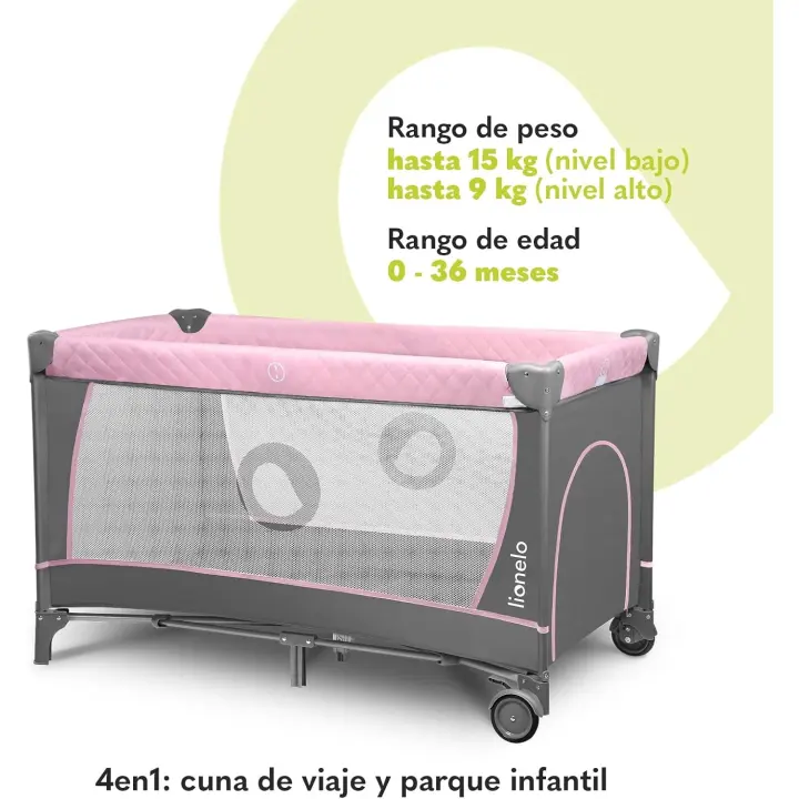 Camita de Viaje Floral 4 en 1 65 x 125 x 76 cm Para Niños hasta 15kg Bolsa de Almacenamiento Interactiva 2 Tirantes Azul Turquesa - 1