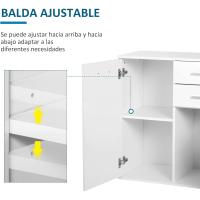 Gabinete Consola Buffet Mueble Organizador Almacenaje Multiusos Comedor Puertas Cajones 71x35x76cm - details 4