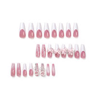 Mujeres falsas ultralargas, decoración de diamantes de imitación, uñas artificiales de resina para la vida diaria, uso diario - details 3