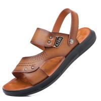 Sandalias de verano para hombre, cómodas sandalias de cuero con plataforma para exteriores, suela suave antideslizante, zapatos informales de trekking para verano, zapatos de playa para niño - details 5