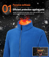 LNGXO Chaqueta de Polar para Hombres Cálida, Suave, A Prueba de Viento, Adecuada para Escalada, Acampada, Esquí Material de Poliéster con Forro de Vellón - details 3