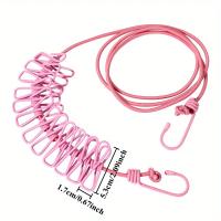 Tendedero de viaje portátil elástico ajustable: tendedero retráctil para ropa de acampada con 12 clips para uso en interiores y exteriores - details 5