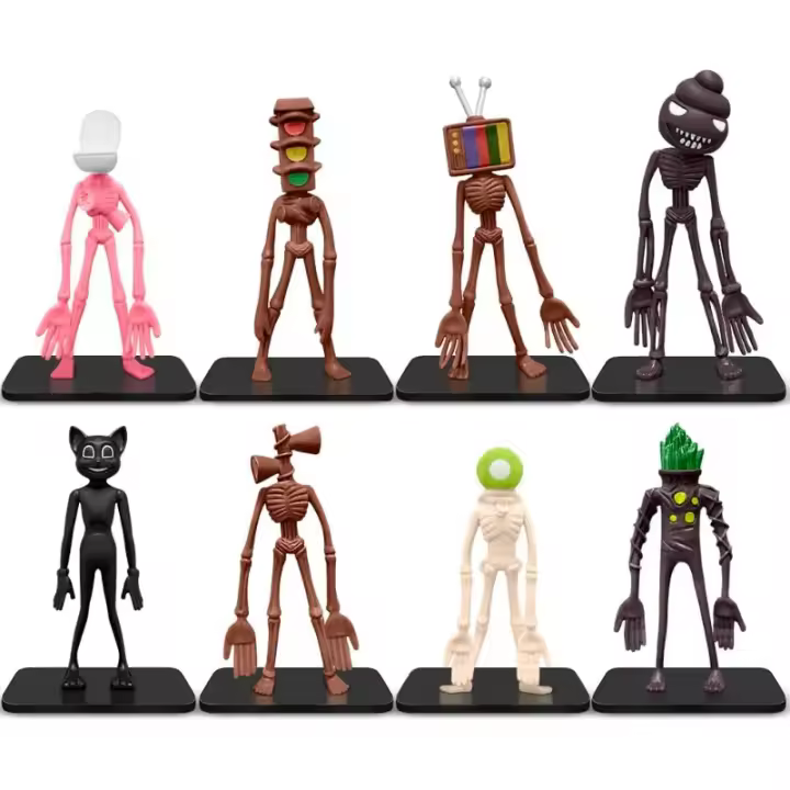 Figuras de acción, 8 piezas de juguetes de personajes de terror para fiesta de cumpleaños, decoración de centro de mesa, adornos navideños de Pascua de Halloween, regalo creativo para niños y niñas - 1