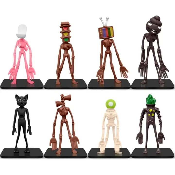 Figuras de acción, 8 piezas de juguetes de personajes de terror para fiesta de cumpleaños, decoración de centro de mesa, adornos navideños de Pascua de Halloween, regalo creativo para niños y niñas - 1