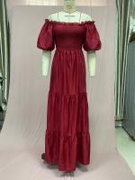 2025 nuevo vestido de hadas de color largo con hombros descubiertos y flores rotas para mujer primavera/verano - details 32