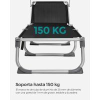 Silla de Senderismo Tumbona Reclinable Plegable, Ligera, 55 x 193 x 31 cm, Carga 150 kg - details 23