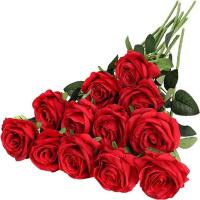 Centro de mesa de noche con rosas rojas coloridas, arreglo Floral artesanal, decoración del Día de San Valentín, ramo de rosas falsas nupciales, 1 unidad - details 0
