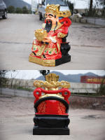 3 estatua de Buda 1 metro 6 templo de resina de fibra de vidrio vestido de rojo invita al Dios de la riqueza - details 24