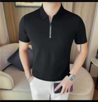 Polo de manga corta bordado de malla transpirable de verano para hombre, camiseta informal de negocios con solapa y media cremallera, - details 13