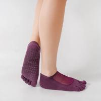 Nuevos calcetines de Yoga con punta abierta para mujer, calcetines antideslizantes de algodón para Pilates con cinco dedos, calcetines deportivos para Fitness, baile, Ballet, calcetín con superficie de malla - details 4