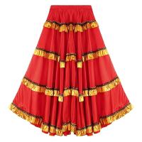 Faldas Flamenco española mujer, falda larga con volantes grandes, tre salón latino para danza del vientre, actuación de 360 - details 37