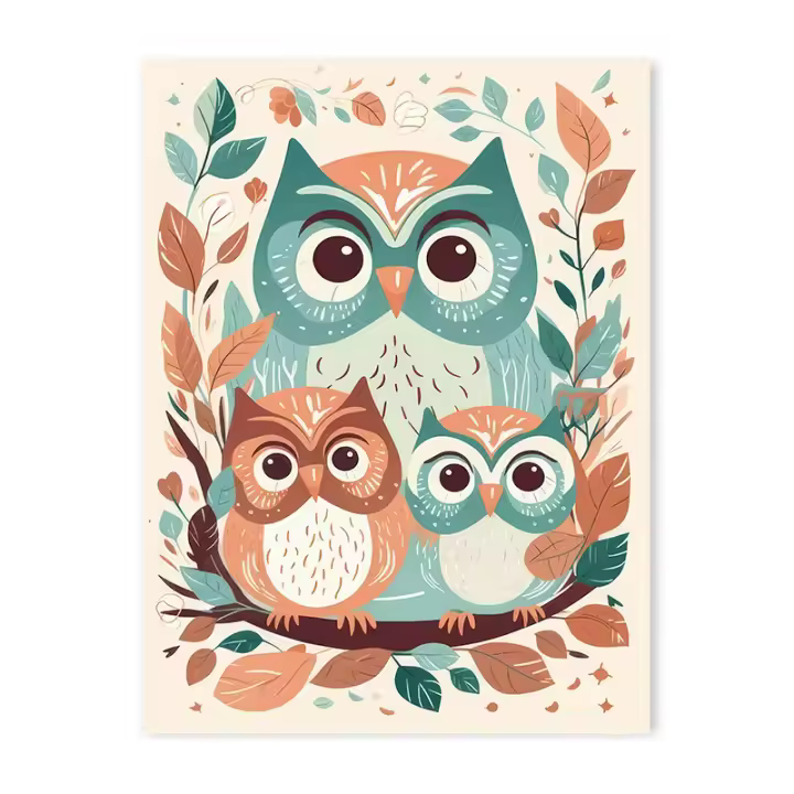 Póster de dibujos animados de León, jirafa, zorro, arte de pared para guardería, dormitorio de bebé, pintura de lienzo de Animal lindo, decoración estética moderna para habitación - 1