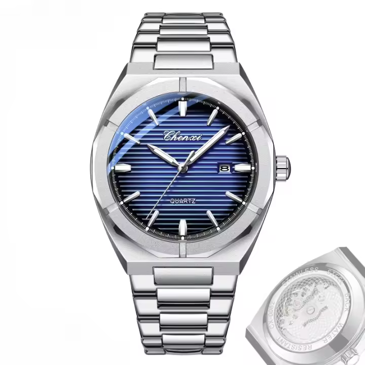El reloj para hombres escanea la parte inferior del segundo reloj de cuarzo para hombres Calendario luminoso de moda. - 1