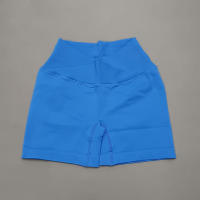 Hamidou pantalones cortos deportivos para mujer, Shorts de Yoga con cintura cruzada, gimnasio, entrenamiento, correr, cintura alta, realce de cadera, sin costuras, Fitness - details 14