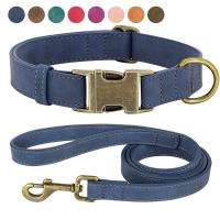 correa ustables cuero PU perro, Collar duradero cuerda de plomo mascotas, suave para perros pequeños, medianos y randes, - details 1