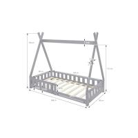 ML-Design ML-215/Kinderbett Tipi + Rausfallschutz 160x80cm Hellgrau
