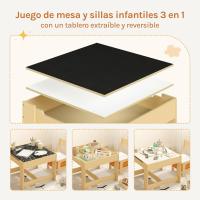 Asientos para Niños Mesa y 2 Sillas con Espacio de Almacenamiento para Juegos de Niños en Edad Preescolar Muebles - details 2
