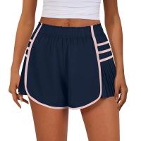 Pantalones cortos deportivos de cintura alta para mujer, pantalón corto informal, cómodo, de secado rápido, plisado, contrastante, fino, de verano - details 1