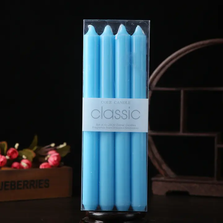 Velas de boda clásicas europeas románticas velas de boda clásicas sin humo cenas largas velas portavelas disponibles en varios colores - 1