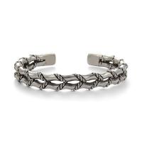 Pulsera cubana de bambú doble para hombre, brazalete con apertura ajustable, estilo Hip-hop, joyería de muñeca - details 4