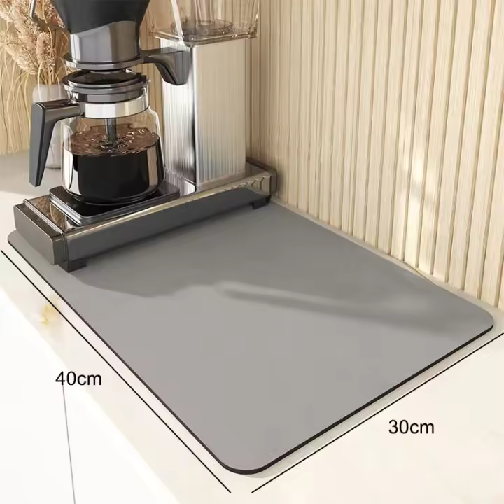 Manta de Secado de Color Sólido Alfombra Absorbente Antideslizante para Cocina - 1
