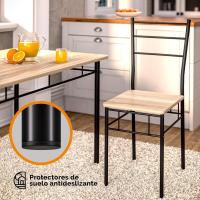 Mesa de Comedor con 4 Sillas Set 5 Pzs. Completo Madera Muebles Cocina Leo 110x68cm Tipo Industrial - details 24