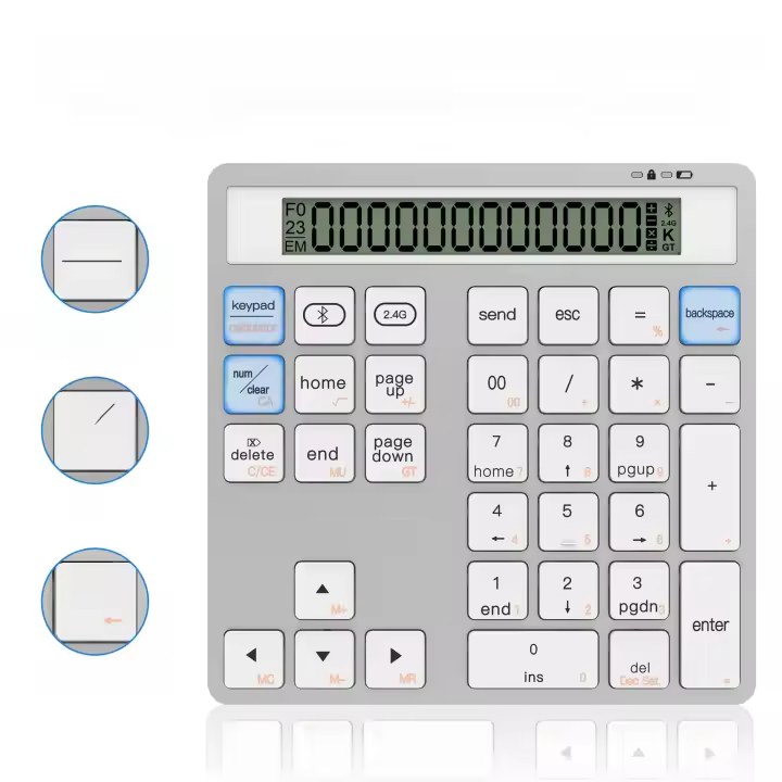 Teclado Numérico Inalámbrico Bluetooth 5.0 Jomaa Con Pantalla De Calculadora 34 Teclas Portátil Para Contabilidad Y Uso En Desktop Laptop Tablet - 1