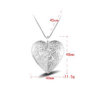 Collar de plata de ley  con marco de corazón, colgante, se puede cargar con foto, regalo de joyería DIY - details 0