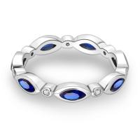 Mysterious-Anillo de Plata de Ley 925 para mujer, sortija de ojo Simple azul brillante, MARQUESA, Pavé, joyería para boda, fiesta, citas, regalo - details 2