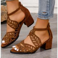 Sandalias de moda de verano para mujer, zapatos informales con tacones altos calados - details 1
