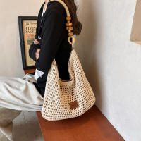 Bolso tejido de playa de vacaciones junto al mar nuevo bolso de punto hueco para mujer bolso de gran capacidad para las axilas del hombro - details 11