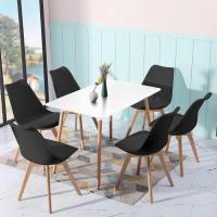 Juego de Mesa de Comedor y Sillas, 1 Mesa Redonda de 80 cm + 4 Sillas Blancas, de Diseño Nórdico - details 47