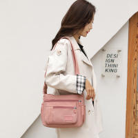 Bolso De Hombro Cruzado Para Mujer Impermeable De Nylon Estilo Moda Bolso Bandolera Con Solapa Cierre De Cremallera - details 2