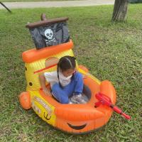 Barco Pirata Para Niños Anillo De Natación Asiento De Avión Con Pistola De Agua Piscina Agua Flotante Juguetes Montar Bote Inflable - details 12