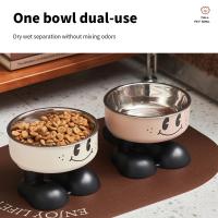 Cuenco de comida para gatos con dibujos animados, cuenco de alimentación antideslizante para mascotas de patas altas, alimentador de agua para cachorros de gran capacidad para el hogar, suministros para alimentador de gatos - details 16
