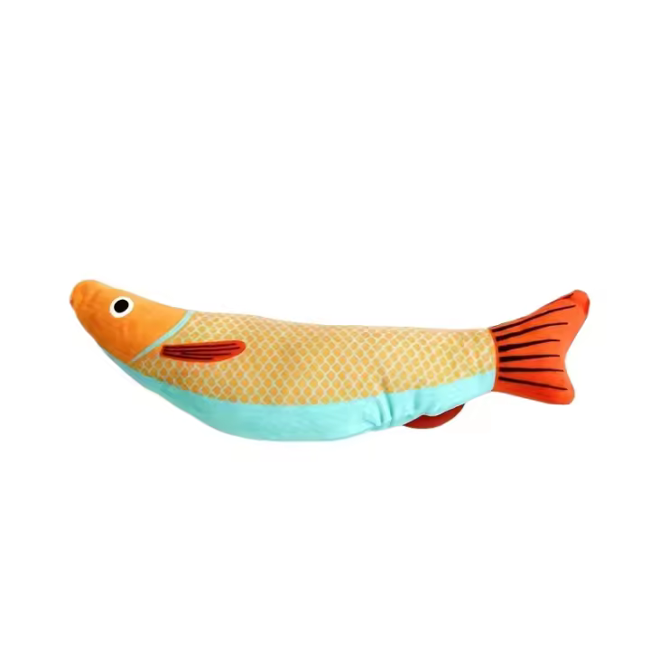 Juguete realista para gatos y peces, juguete interactivo de peluche para masticar con sonido, a prueba de mordeduras para gatos y gatitos, estimula el juego, 1 ud. - 1