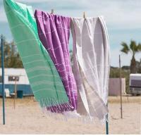 Baño deportivo turco a rayas con borlas, toalla de gran tamaño y piscina, gimnasio, camping, sauna, playa, caca - details 8