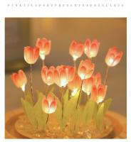 Flor de tulipán Artificial, adornos de luz nocturna hechos a mano, mesita de noche DIY, lámpara LED de noche, decoración de escritorio para dormitorio, regalos de cumpleaños, lámpara de mesa - details 6