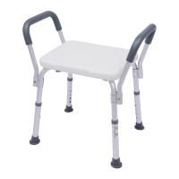 Silla de ducha con reposabrazos y respaldo, taburete de baño para personas mayores, silla de ducha, altura regulable - details 5