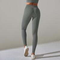 Pantalones deportivos de cintura alta sin costuras para yoga para mujer para hacer ejercicio y correr - details 19