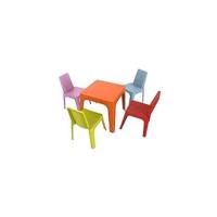Julieta Set Infantil de 2 sillas y 1 Mesa para Interior, Exterior, jardín - Color Azul Cielo - details 3