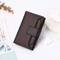 Cartera de cuero PU multifuncional portátil, cartera corta con cremallera de estilo coreano, monedero, tarjetero plegable de Color caramelo para uso diario - details 2