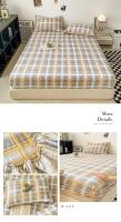 Plaid Style Fitted Sheet Skin-friendly Bed Cover Elastic Bedsheet for Girls Boys Room couvre lit Home Bed Linen(No Pillowcase) - details 20