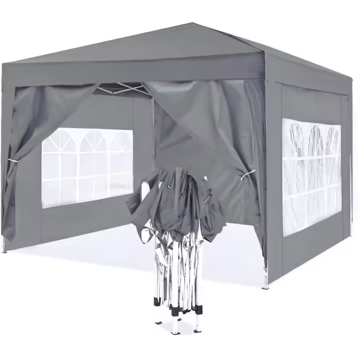 Carpa Plegable 3x3 Pergola de Jardín Robusta con 4 Paredes Ideal para Recepción, Fiesta, Acampada, Festival, Cerveza - 1