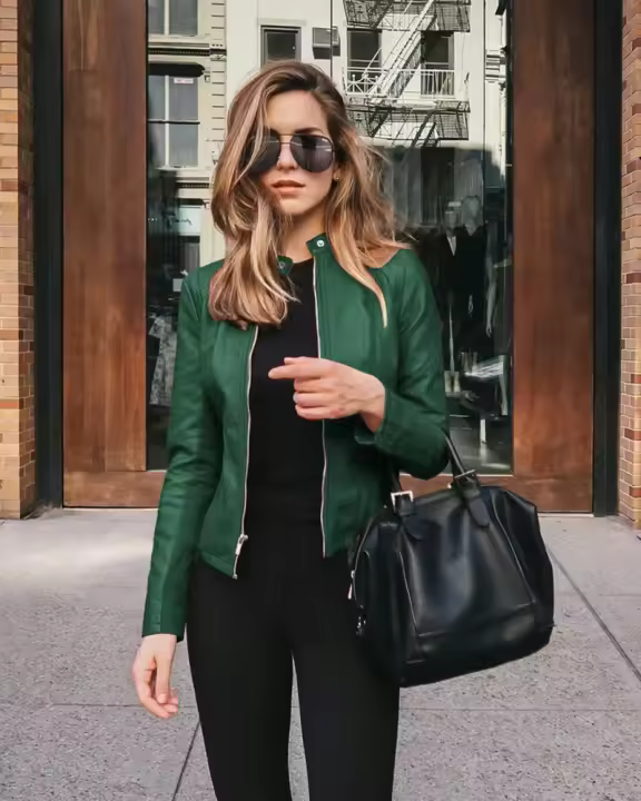Chaqueta Bomber Retro De Cuero PU para Mujer, Cortavientos con Cremallera, Ropa De Calle Informal De Moda, Moda, Otoño E Invierno - 1