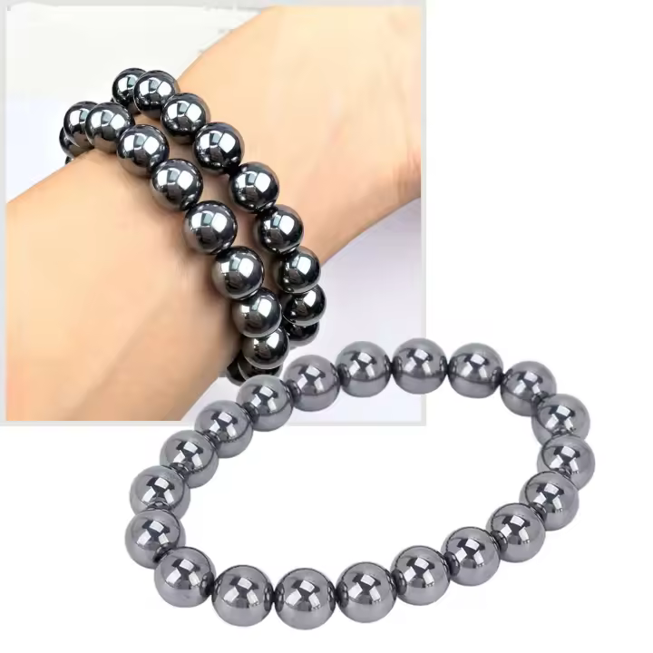 Pulseras de terahercios masculinas y femeninas, pulsera de terapia natural para aliviar la fatiga, 9 mm - 1