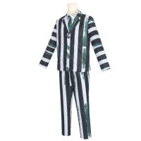 Disfraz de la película escarabajo para hombre, traje a rayas blancas y negras, 4 piezas - details 6