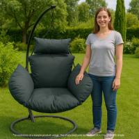 Cojín Colgante de Huevo Respaldar con Almohada para la Cabeza Impermeable Para Jardín Patio Marrón - details 4