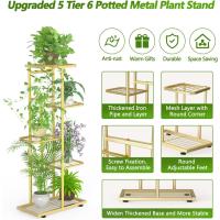 Estante de Almacenamiento para Plantas Metal Negro, Herramientas de Jardín y Guantes, 141 cm, Para Interior y Exterior, Escaleras para Plantas, para Balcón - details 22